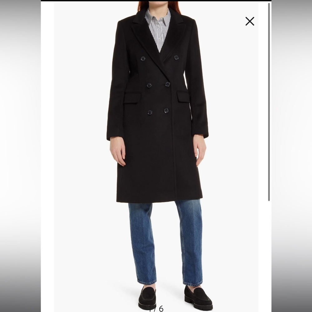 Ralph Lauren Double Breasted Wool Blend Coat